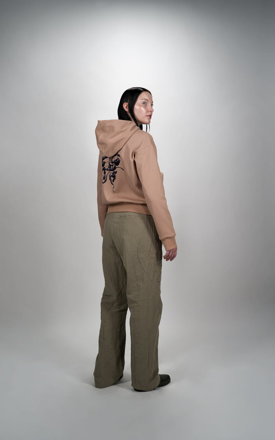 SAPPES Textured Fabric Pants | Artistic Design & Eco
